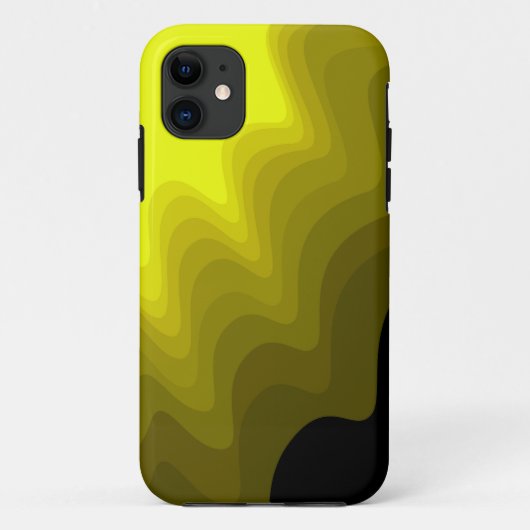 Zwart-geel abstract patroonschilderij Case-Mate iPhone case (Achterkant)
