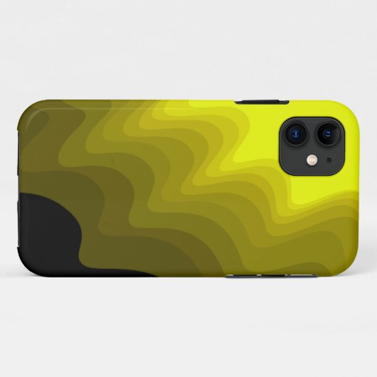 Zwart-geel abstract patroonschilderij Case-Mate iPhone case (Achterkant (horizontaal))