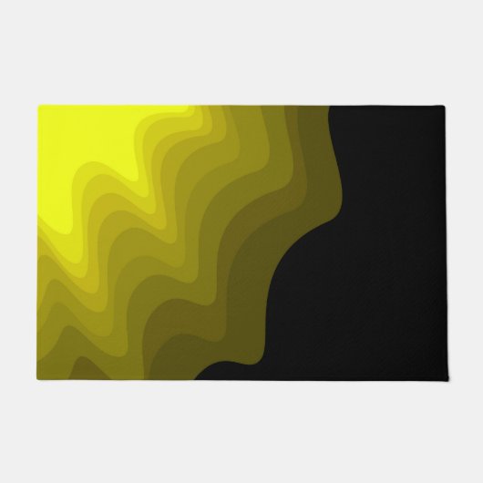 Zwart-geel abstract patroonschilderij deurmat (Voorkant)
