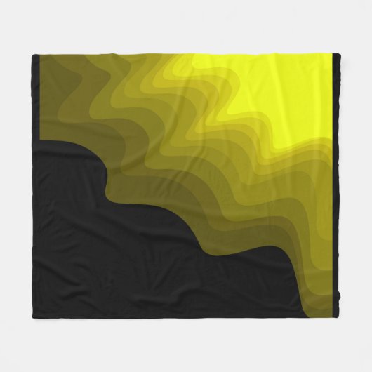 Zwart-geel abstract patroonschilderij fleece deken (Voorkant (Horizontaal))