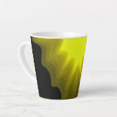 Zwart-geel abstract patroonschilderij latte mok (Linkerhoek)