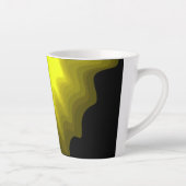 Zwart-geel abstract patroonschilderij latte mok (Rechts)