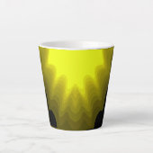 Zwart-geel abstract patroonschilderij latte mok (Voorkant)