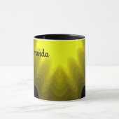 Zwart-geel abstract patroonschilderij mok (Midden)