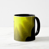 Zwart-geel abstract patroonschilderij mok (Voorkant rechts)