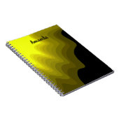 Zwart-geel abstract patroonschilderij notitieboek (Rechterzijde)