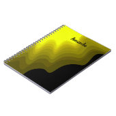 Zwart-geel abstract patroonschilderij notitieboek (Linkerzijde)