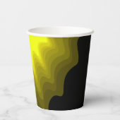 Zwart-geel abstract patroonschilderij papieren bekers (Achterkant)