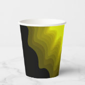 Zwart-geel abstract patroonschilderij papieren bekers (Voorkant)