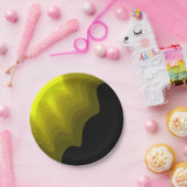 Zwart-geel abstract patroonschilderij papieren bordje (Feest)