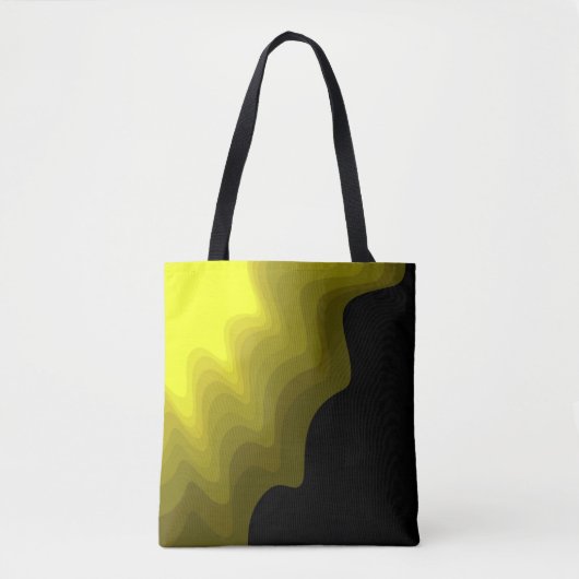 Zwart-geel abstract patroonschilderij tote bag (Voorkant)