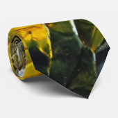 Zwart-geel Abstract Stropdas (Opgerold)