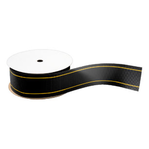 Zwart Geel Afwerking Preppy Sportteam School Grosgrain Lint