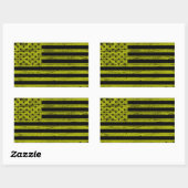 Zwart & Geel Amerikaanse Vlag Grunge Stickers (Vel)