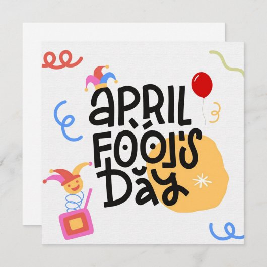 Zwart Geel April Fool's Day Kleurrijk Helder Feestdagenkaart (Voorkant / Achterkant)