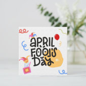Zwart Geel April Fool's Day Kleurrijk Helder Feestdagenkaart (Staand voorkant)
