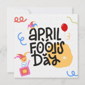 Zwart Geel April Fool's Day Kleurrijk Helder Feestdagenkaart (Voorkant)