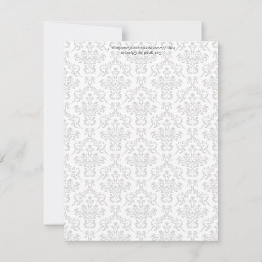 Zwart geel aqua damast bruiloft aangepaste plaatsk kaart (Achterkant)