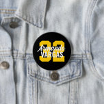 Zwart-geel atleet Jersey Nummer Ronde Button 7,6 Cm<br><div class="desc">Kop op je favoriete sportteam, football speler of gewoon show van je schooltrots met een aangepaste gepersonaliseerde spirituele knop! Personaliseer met het nummer van een speler of een andere aangepaste tekst. Ideaal voor football-, basketbal-, honkbal- en voetbalspelletjes! Creëer aangepaste pinnen voor het hele team, cheerleaders, ouders en broers om op...</div>