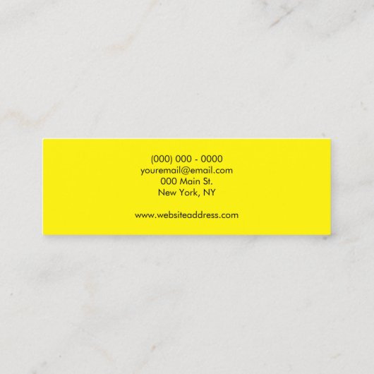 Zwart GEEL Barber Pole | kapper | Haarstylist Mini Visitekaartje (Achterkant)