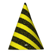 Zwart, geel bijenachtig patroon feesthoedjes (Rechts)