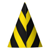 Zwart/geel bijenachtig patroon feesthoedjes (Achterkant)