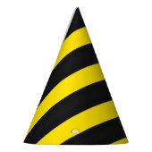 Zwart/geel bijenachtig patroon feesthoedjes (Links)