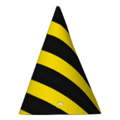 Zwart/geel bijenachtig patroon feesthoedjes (Rechts)