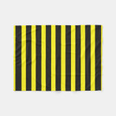 Zwart, geel bijenachtig patroon fleece deken (Voorkant (Horizontaal))
