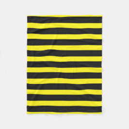 Zwart, geel bijenachtig patroon fleece deken