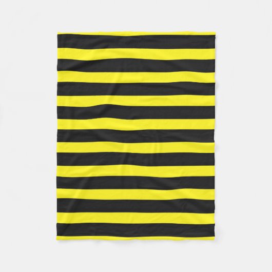 Zwart, geel bijenachtig patroon fleece deken (Voorkant)