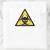 Zwart-geel Biogevaarsymbool en schedel Rechthoekige Sticker (Tas)
