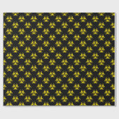 Zwart & Geel Biohazard Symbool Inpakpapier (Vlak)