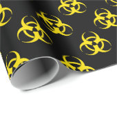 Zwart & Geel Biohazard Symbool Inpakpapier (Rol Hoek)