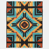 Zwart geel blauw mos fleece deken (Voorkant)