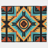 Zwart geel blauw mos fleece deken (Voorkant (Horizontaal))