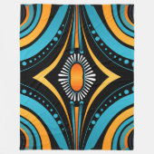Zwart geel blauw mos fleece deken (Voorkant)