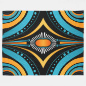 Zwart geel blauw mos fleece deken (Voorkant (Horizontaal))