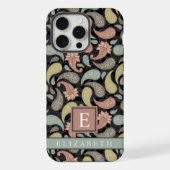 Zwart Geel Blauw Roze Paisley iPhone Hoesje (Achterkant)