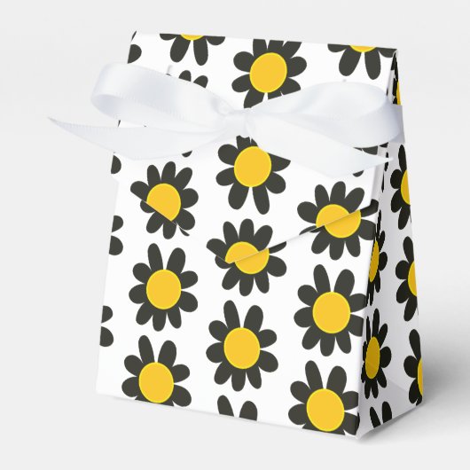 Zwart Geel Bloemen Kleurrijke Plezier Bedankdoosjes (Voorkant Zijde)