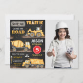 Zwart & Geel Bouw Foto uitnodiging (Voorkant)