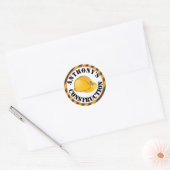 Zwart-geel bouwhard Pet 4e verjaardag Ronde Sticker (Envelop)