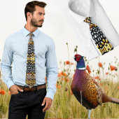 Zwart, Geel, Bruin Rheeve's Pheasant Feather Strop Stropdas