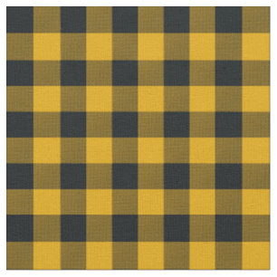 Zwart & Geel Buffalo geruite plaid rustiek Stof