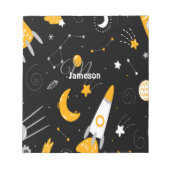 Zwart geel buitenruimteschakeltje Notitieblok (Voorkant)