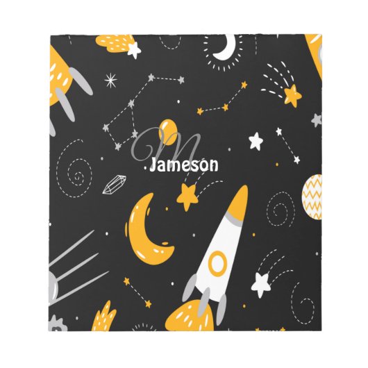 Zwart geel buitenruimteschakeltje Notitieblok (Voorkant)