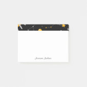 Zwart geel buitenste ruimtesterren post-it® notes (Voorkant)