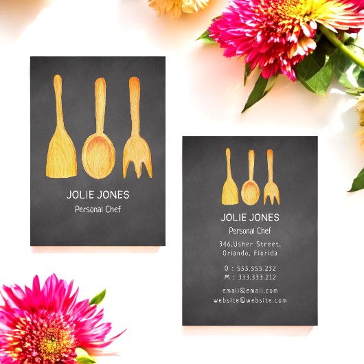 Zwart Geel Chef Cateraar Cafe Visitekaartje