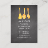 Zwart Geel Chef Cateraar Cafe Visitekaartje (Achterkant)