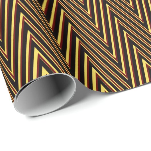Zwart & Geel Chevronstrippen - Klasse Abstract Cadeaupapier (Rol Hoek)
